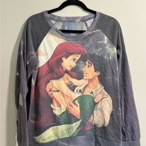Disney little mermaid Ariel and Eric Graphic Sweatshirt - see through back sheer